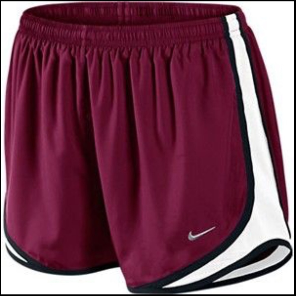 Nike Dri Fit Shorts - maroon and white